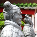 Chinese terracotta warriors made of cast stone...