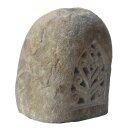 Stone lantern with ornament, H 35 cm, hand carved from...