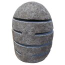 Stone lantern with slits, H 20 - 25 cm, with tea candle holder, hand carved from riverstone