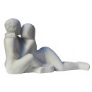 Erotic lying couple, L 77 cm, in black antique or natural concrete finishing