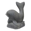 Fish fountain on base, H 68 cm, black antique