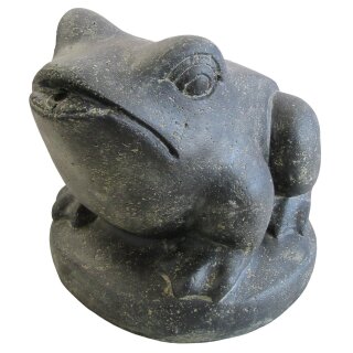 Frog fountain on base, various sizes H 22 - 33 cm, black antique