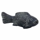 Koi-Fisch, Steinfigur, 26 - 60 cm, Teich- und Garten-Deko, schwarz antik, frostfest