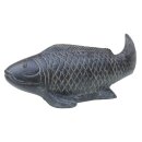 Koi-Fisch, Steinfigur, 26 - 60 cm, Teich- und Garten-Deko, schwarz antik, frostfest