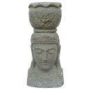 Dewi Head with pot, H 80 cm, hand carved from basanite