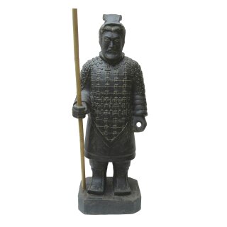 Chinesischer Krieger, stehend, H 100 cm, schwarz antik