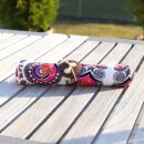 Premium Bali Sarong, Pareo, mit Kokosnussschnalle, Druck mit Muster in blau und pink