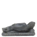 Lying Buddha, L 40 cm, cast stone, black antique