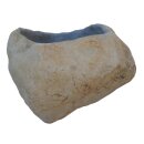 Steintrog, ausgehöhlter Steinfindling, asiatischer Fisch-Teich, Ø 75 cm, H 50 cm, Steinmetzarbeit aus Flussstein, Unikate, frostfest