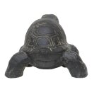 Turtle, 33 cm, stone figure, garden decoration, black antique, frost-proof
