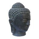 Buddha-head fountain, without basin, H 75 cm, in black antique