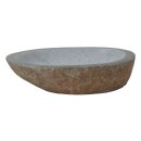 Bird bath, stone bowl, Ø 35 - 40 cm, hand carved from riverstone