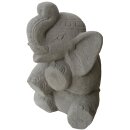 Sitzender Stein-Elefant, 50 cm, Steinfigur, Steinguss, in...