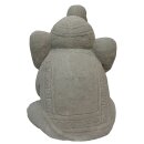 Sitting stone elephant, 50 cm, cast stone, natural concrete finishing, garden-deco-figure, frost-proof