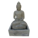 Buddha Wasserspiel mit Becken, H 135 cm, Steinmetzarbeit aus Basanit