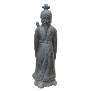 Japanese Samurai Warrior Yamato, 120 - 160 cm, stone statue, garden deco, black antique, frost-proof