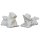 Mediterranean statue set "boy and girl with book" L 50 cm white