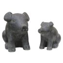 2er-Set sitzende Schweine, Garten-Figur, Steinguss,...