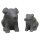 2er-Set sitzende Schweine, Garten-Figur, Steinguss, schwarz antik, frostfest