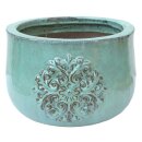 Planter flowerpot Sakura Ø 55 H 38cm in celadon color glazed frost-proof