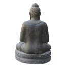 Buddha-Figur sitzend "Begrüßung", 20 - 200 cm, Steinfigur, Garten-Deko, schwarz antik, frostfest