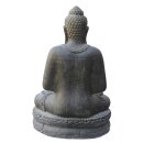 Sitting Buddha figure "greeting", 20 - 200 cm, garden deco, black antique, frost-proof