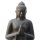 Sitting Buddha figure "greeting", 20 - 200 cm, garden deco, black antique, frost-proof
