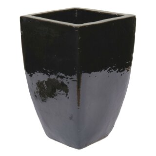 Pflanztopf, Blumentopf, Pflanzkübel Pitaya, verschiedene Größen, Handarbeit aus Vietnam, schwarz glasiert, frostfest