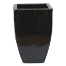 Planter flowerpot Pitaya, L/W 33 cm H 47 cm, handcrafted in Vietnam, black glazed, frost-proof