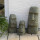 3er Set Moai, Osterinsel-Kopf, H 15, 20 &amp; 30 cm, Steinmetzarbeit aus Basanit