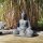 Sitzende Buddha-Statue "Japan", 21 - 150 cm, Garten-Deko, schwarz antik, frostfest