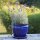 Planter flowerpot Paeonia, various sizes, in royal blue color glazed, with trivet, frostproof