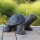 Turtle, 40 cm, stone figure, garden decoration, black antique, frost-proof