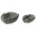 2er Set Steinschalen "Muschel", L 20 und 25 cm, Steinmetzarbeit aus Basanit