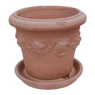 Terracotta planter, flower pot, plant pot Limoni with trivet, various sizes, frost-proof