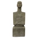 Abstract stone figures man, woman, child, hand carved of...