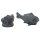 Set Frog 17 cm and Koi-Fish 40 cm, stone figure, garden and pond decoration, antique black, frost-proof