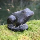 Set of 2 stone frogs 17 cm black antique