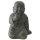 Sitting monk "say nothing", H 41 cm, black antique