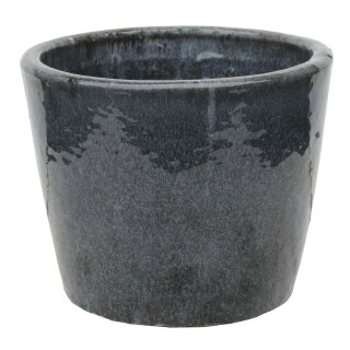 Planter flowerpot Jasmine Ø 23 H 18cm in grey glazed frostproof