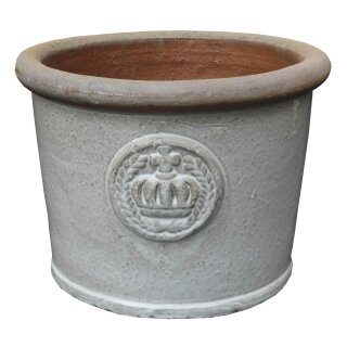 Planter flowerpot Arles, various sizes, in grey-white glazed, frostproof