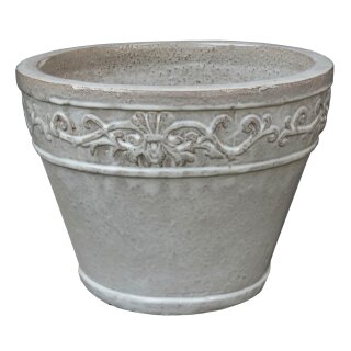 Planter flowerpot Lunel Ø 41 H 31cm in grey-white glazed frostproof
