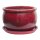 Planter flowerpot Gardenia panting bowl, various sizes, burgundy red glazed, with trivet frostproof