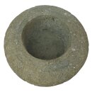 Stone trough, planter "Donut", Ø 60 cm, with elaborate ornament, hand carved from lava stone (basanite), garden deco, frost-proof