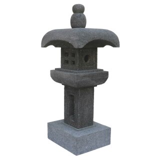 Japanese stone lantern "Osaka", H 70 cm, hand carved from grey lava stone, garden deco, frost-proof