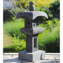 Japanese stone lantern "Osaka", H 70 cm, hand carved from grey lava stone, garden deco, frost-proof