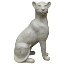Exclusive puma, XL stone figure, 156 cm, terrazzo material, design decoration figure