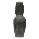 Moai-Kopf, Osterinsel-Statue mit Körper, 100 cm, Stein-Figur, Garten-Deko, schwarz antik, frostfest