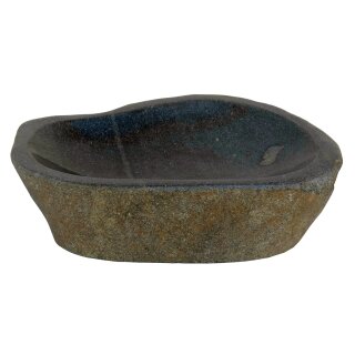 B-grade! Stone bowl, bird bath, oval, Ø 30 cm, hand carved from natural stone, frost-proof