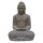 Sitting Buddha statue "Japan", 80 cm, garden deco, glasfiber reinforced concrete (GRC), brown antique, frost-proof